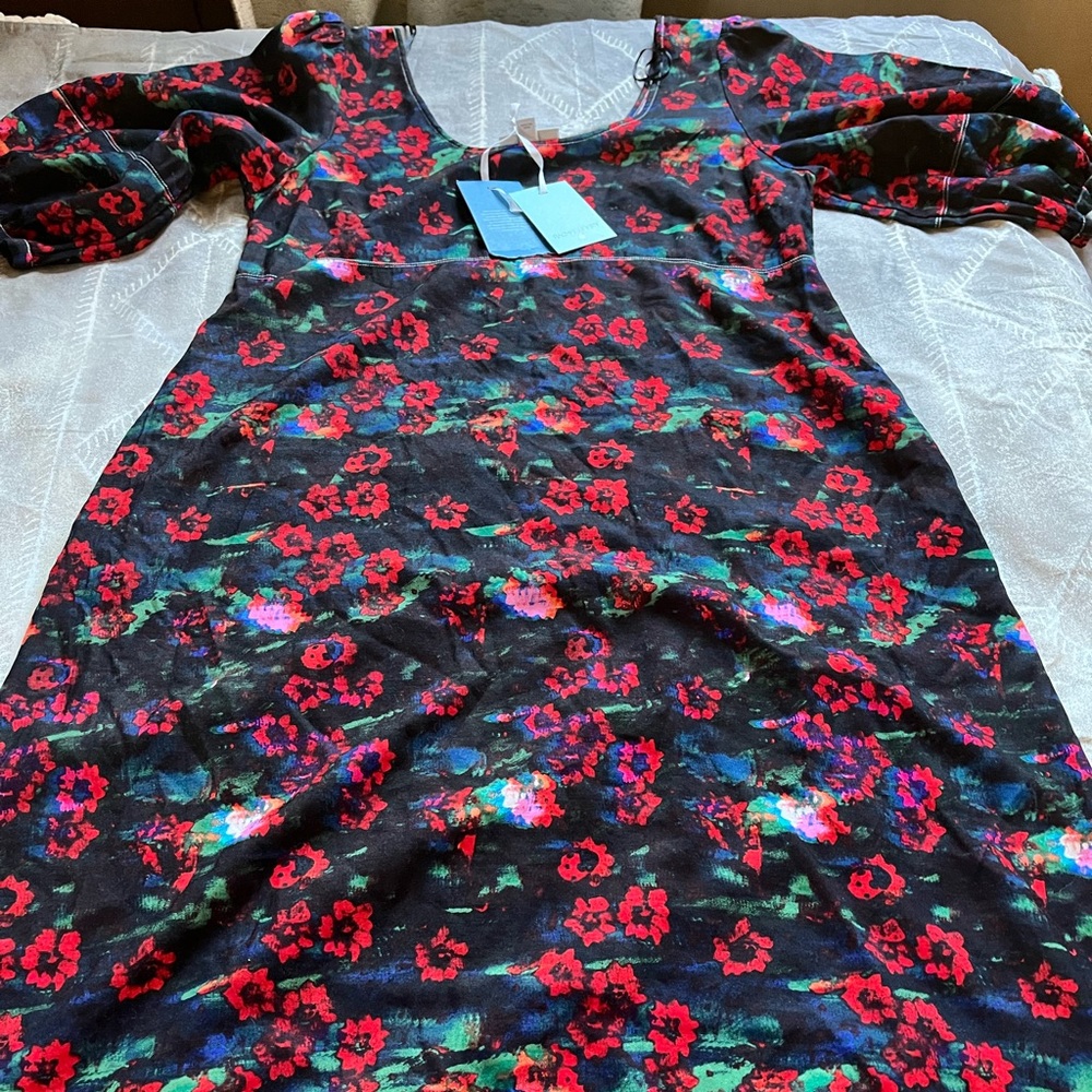 Rachel Corey floral maxi dress puffy sleeve